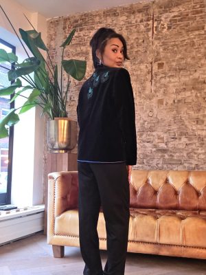Black Velvet Peacock blazer