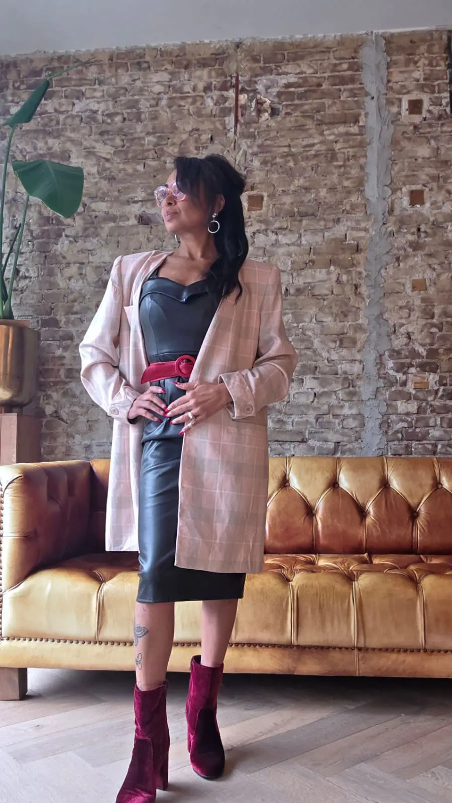Sweet Pink checkered blazer