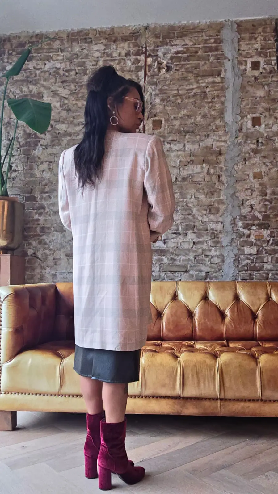 Sweet Pink checkered blazer