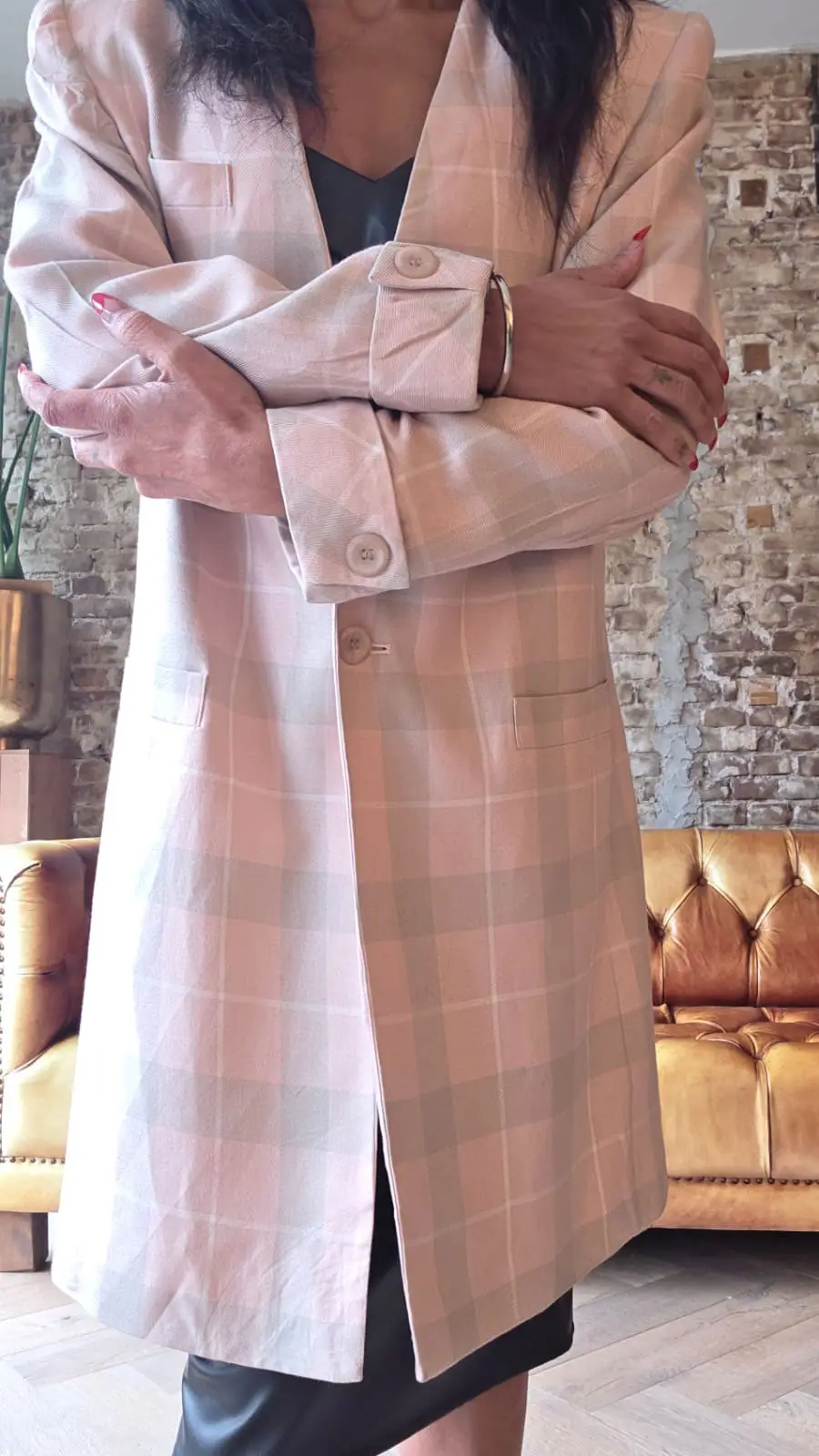 Sweet Pink checkered blazer
