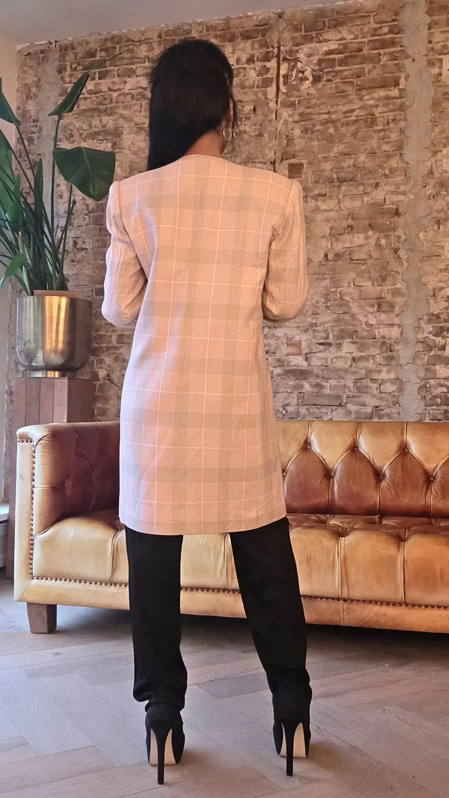 Sweet Pink checkered blazer