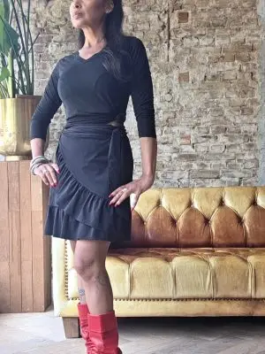Black Ruched skirt