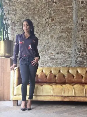 Black, Red & Beige Soft Graphic shirt