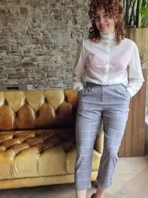 Grey checkered trousers