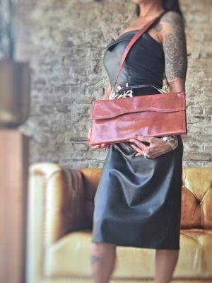 Cognac Brown envelop bag
