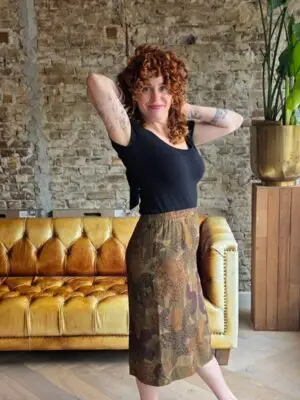 90s multicolor pencilskirt